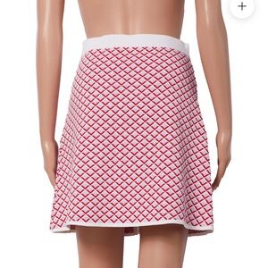 Sandro Red and White Patterned Skirt